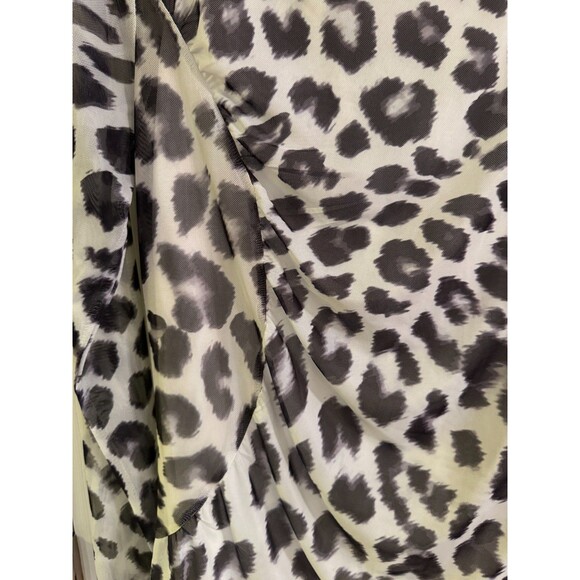 White House Black Market Shirt Sz. Large Leopard Long Sleeve Knit Blouse Top - Picture 5 of 10